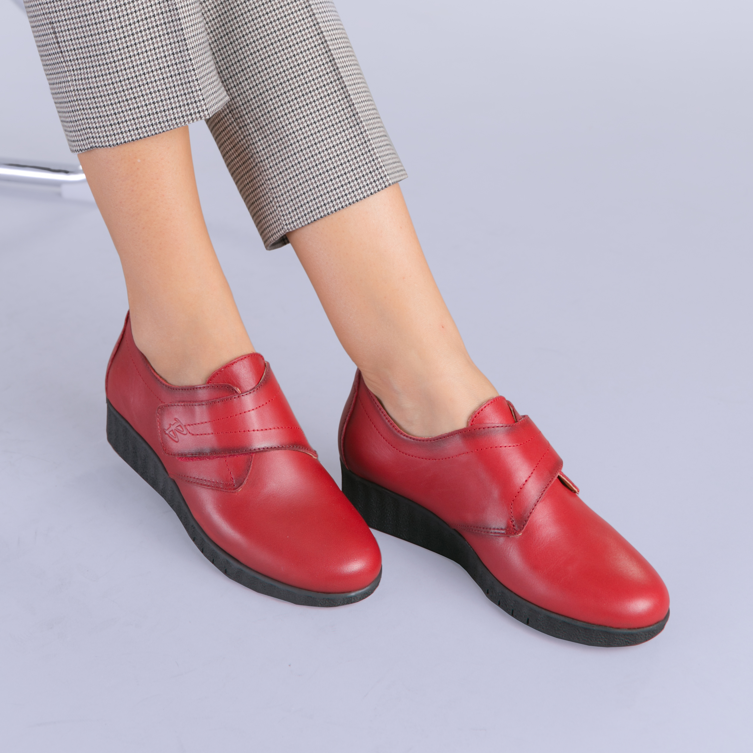 Pantofi casual dama piele Latina rosii kalapod.net imagine reduceri
